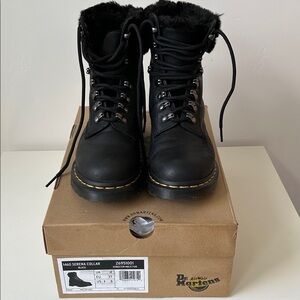 Dr Martens Serena Collar Faux Fur Lined Lace Up Boots